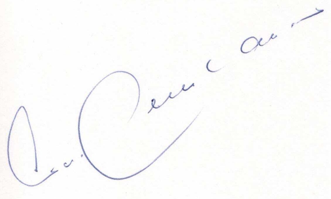 Notizbuchblatt mit der Unterschrift von Franz Beckenbauer, 1999